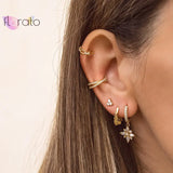 24K Gold/Silver Plated Zircon Ear Cuff Women Earrings