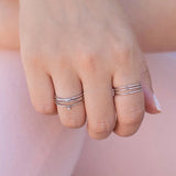 24K Plated Multilayer Cross Rings for Women Crystal Finger Jewelry