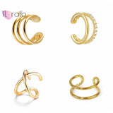 24k & Silver Plated Cross Bilayer Ear Cuff Non Pierced Earrings