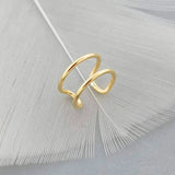 24k & Silver Plated Cross Bilayer Ear Cuff Non Pierced Earrings