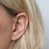 24k & Silver Plated Cross Bilayer Ear Cuff Non Pierced Earrings