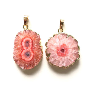 Plated Colorful Sunflower Agate Druzy Charm Pendant for Jewelry Making
