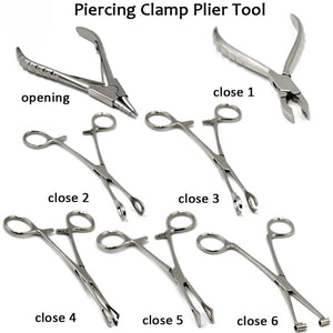 Slotted Sponge Forceps Ring Clamp Pliers Piercing Tool