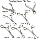Slotted Sponge Forceps Ring Clamp Pliers Piercing Tool