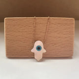 12mm Eyes Hand Charm Mother of Pearl Shell Necklace