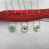 12mm Round Eyes Charm Mother of Pearl Shell Necklace