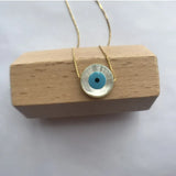 12mm Round Eyes Charm Mother of Pearl Shell Necklace