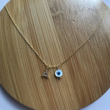 1PC A CZ Eye Charm Chain S925 Silver Necklace