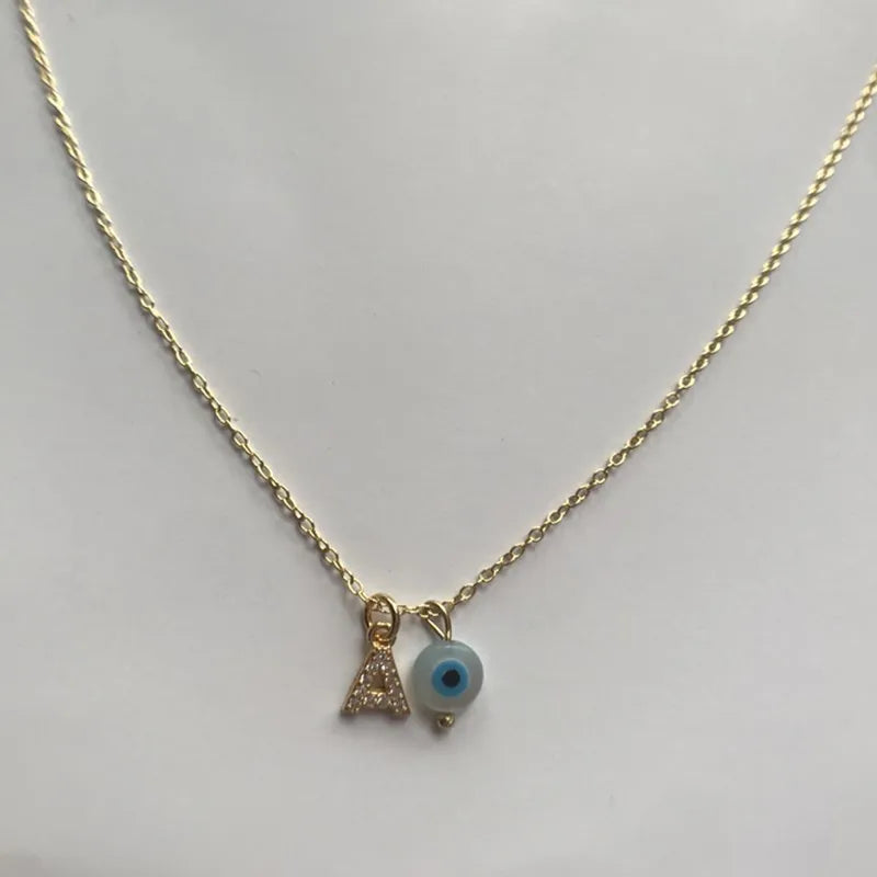 1PC A CZ Eye Charm Chain S925 Silver Necklace