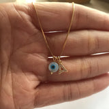 1PC A CZ Eye Charm Chain S925 Silver Necklace