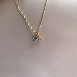 1PC A CZ Eye Charm Chain S925 Silver Necklace