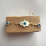 Promo Hand & Eye Mother of Pearl Shell Charm Bracelet