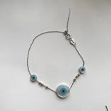 Round Eye Mother of Pearl Shell Charm Bracelet
