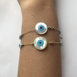 Round Eye Mother of Pearl Shell Charm Bracelet