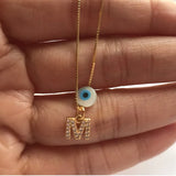 S925 Silver Necklace with Round Eye Charm, 1PC Promotion