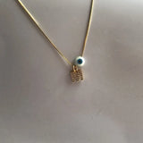 S925 Silver Necklace with Round Eye Charm, 1PC Promotion