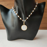 San Benito & Grace Mother Pearl Necklace Women Guadalupe/Cross Beads