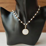 San Benito & Grace Mother Pearl Necklace Women Guadalupe/Cross Beads