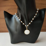 San Benito & Grace Mother Pearl Necklace Women Guadalupe/Cross Beads