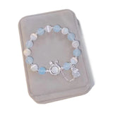 Opal Bead Bracelet Rabbit Pendant Ins Aqua Moonstone Crystal Hand Chain