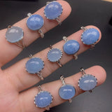 Healing Natural Stone Ring for Women Adjustable Oval Shape Crystal Wedding Party