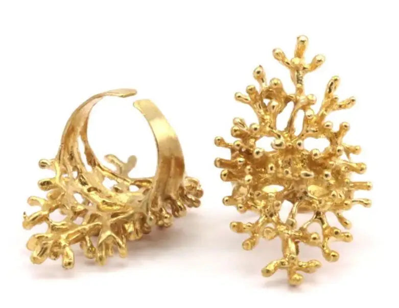 Raw Brass Adjustable Tree Rings YN0034