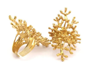 Raw Brass Adjustable Tree Rings YN0034