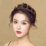 Retro Crystal Rhinestone Crown Bride Hair Ornaments Wedding Hair Accessories