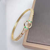 Retro Green CZ Snake Charms Spiral Bracelet Cuff Armlet Armband Bangle