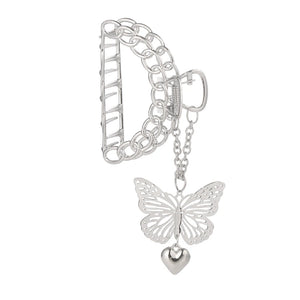 Retro Metal Butterfly Hair Clip Love Pendant Hair Jaw Grip