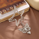 Retro Metal Butterfly Hair Clip Love Pendant Hair Jaw Grip