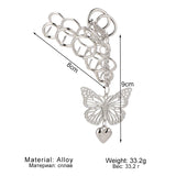 Retro Metal Butterfly Hair Clip Love Pendant Hair Jaw Grip