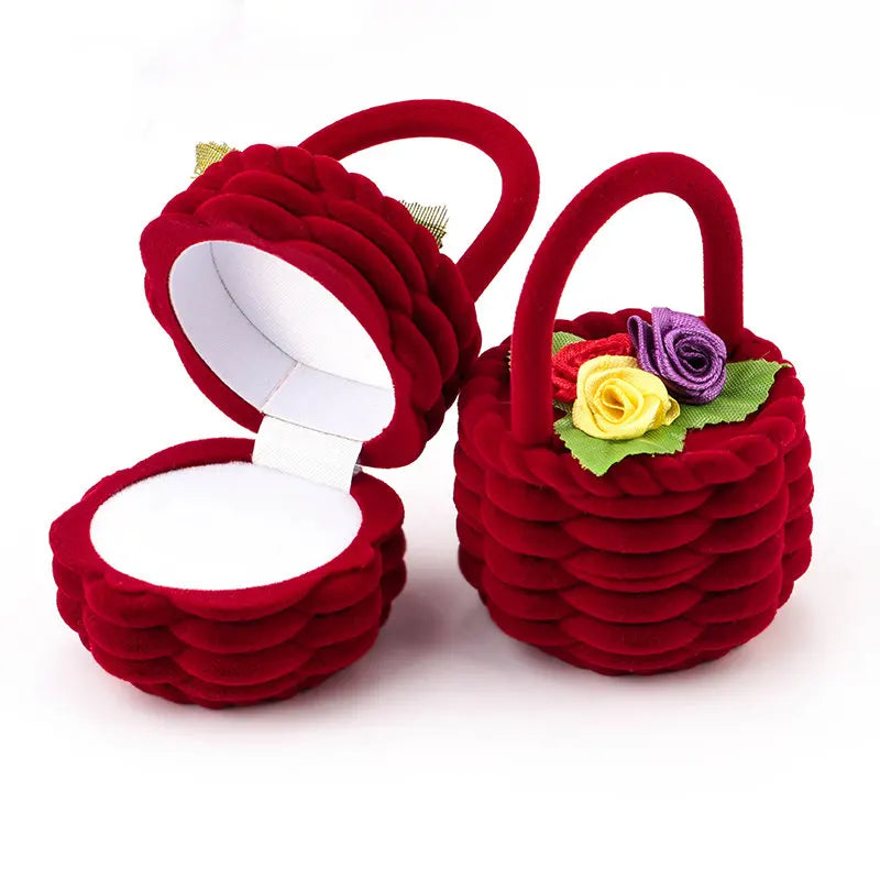 Wedding Anniversary Flower Basket Ring Box