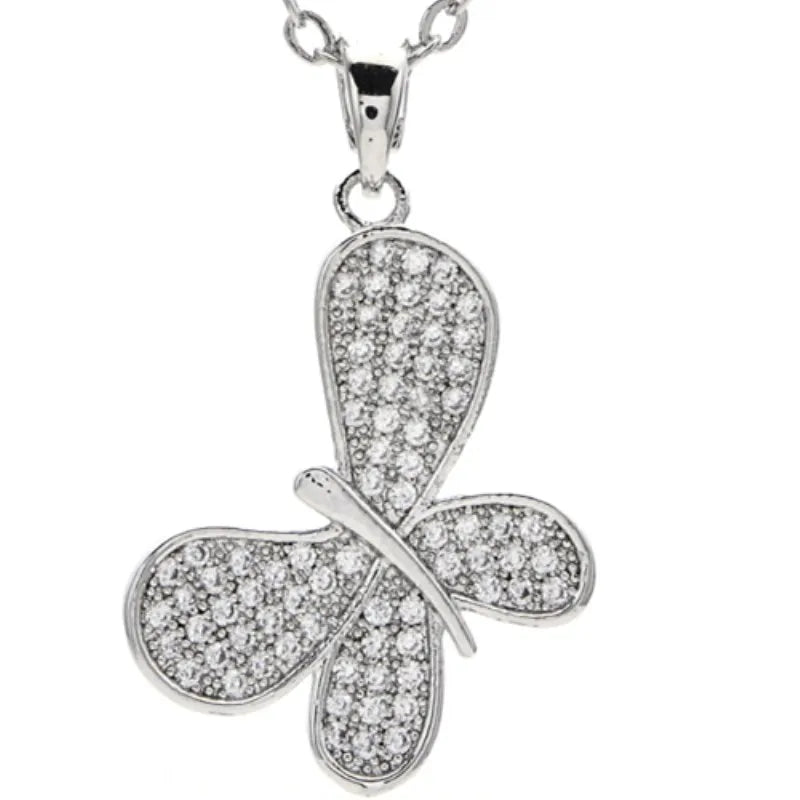 Romantic Butterfly Zircon Stone Necklace Pendant for Women