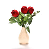 Romantic Red Rose Flower Ring Box Earrings for Engagement Wedding