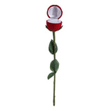 Romantic Red Rose Flower Ring Box Earrings for Engagement Wedding