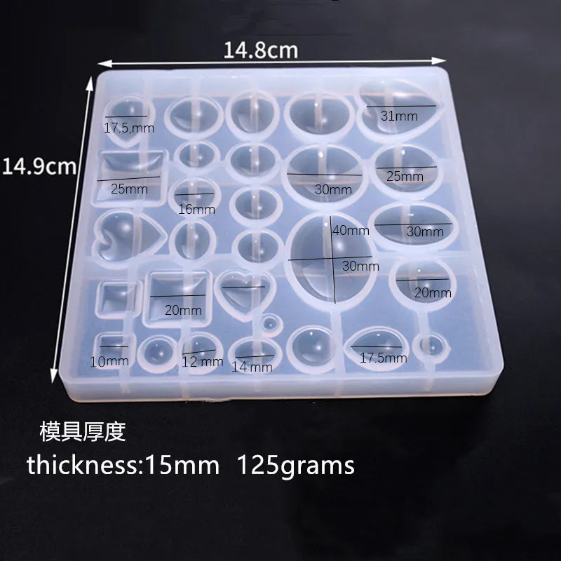 Round Diamond Geometric UV Epoxy Resin Jewelry Bead Mold