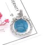 1PC Round Opal Healing Crystals Quartz Charms Natural Stone Pendants 35?48mm
