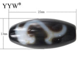 Natural Tibetan Dzi Beads For Jewelry Making Oval Ruyi & Two Tone