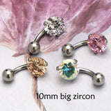 Sexy Zircon Belly Button Rings Navel Piercing Jewelry 14G 8mm 10mm