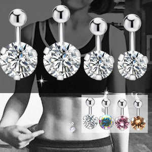 Sexy Zircon Belly Button Rings Navel Piercing Jewelry 14G 8mm 10mm