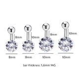 Sexy Zircon Belly Button Rings Navel Piercing Jewelry 14G 8mm 10mm