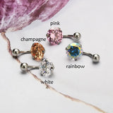 Sexy Zircon Belly Button Rings Navel Piercing Jewelry 14G 8mm 10mm