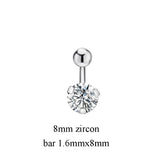 Sexy Zircon Belly Button Rings Navel Piercing Jewelry 14G 8mm 10mm