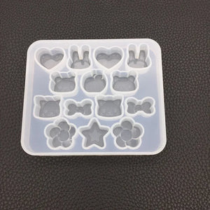 Star Bow Rabbit Umbrella Pendant Silicone Mold for DIY Jewelry