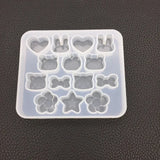 Star Bow Rabbit Umbrella Pendant Silicone Mold for DIY Jewelry