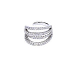 Silver CZ Zircon Earrings Multilayer Clip Style Jewelry