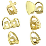 1PC Single Tooth Hip Hop Cross Grills Rapper Geometric Teeth Caps