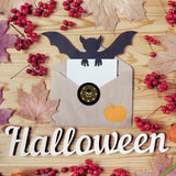 Skull Wax Seal Stamp for Halloween Invites, 30mm Brass Head with Wooden Handle