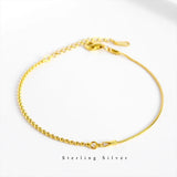 925 Silver Snakebone Chain &BALL Beads Bracelet TLS185